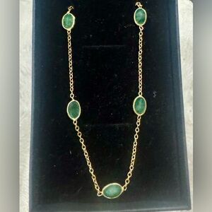 Elegant Rochelle Shepherd Jewels Gold and Emerald Necklace